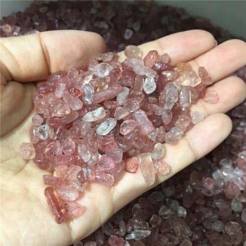 100g natural stones and minerals Strawberry quartz crystal healing crystals tiny stone for fish tank aquarium garden decoration