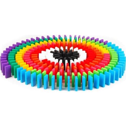 120Pcs/Set Kids Domino Block Toys Colorful Dominoes Wooden Blocks Children Early Educational Play Toy Gift