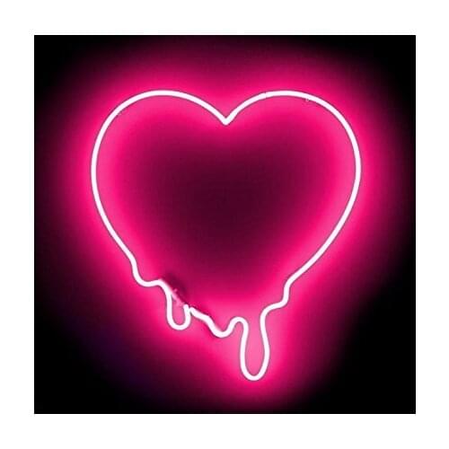 14"x10" Make My Heart Melt Pink Love Acrylic Neon Light Lamp Sign Beer Bar Handmade Real Glass Decorate Home Wall Room Decor B