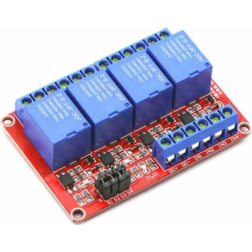 4-way relay module with optocoupler isolation support high and low level trigger 24V four way
