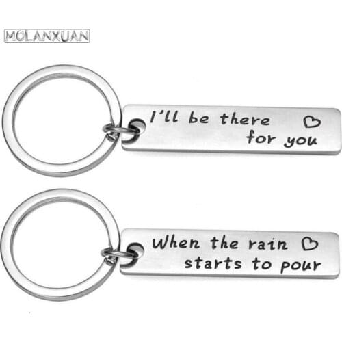 Keychain Man Letter Key Chain Women I'll Be There for You Key Ring Chain for Pants Key Holder Fashion Stainless Steel Brelok