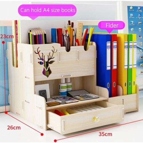 Creative Pen pencil holder Receiving Box Desktop Learning Penholder Office desk organizer storage rack supplies wood