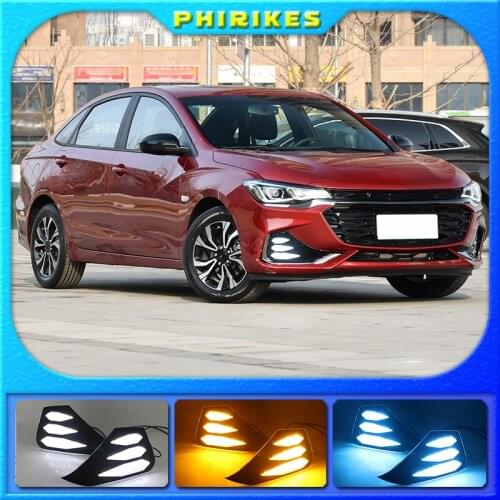 1 Pair DRL LED Daytime Running Lights Fog Lamp Yellow Turn Signal Lamp For Chevrolet Monza RS 2019 2020