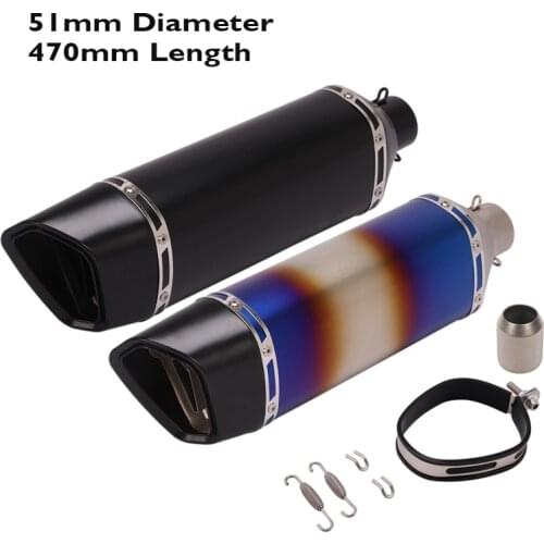 Motorcycle Exhaust Pipe Muffler Baffle DB Killer Silencer Escape Slip on 51mm Universal Exhaust System Pipe