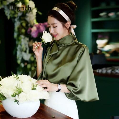 Женские атласные рубашки Hugrich China At AliExpress