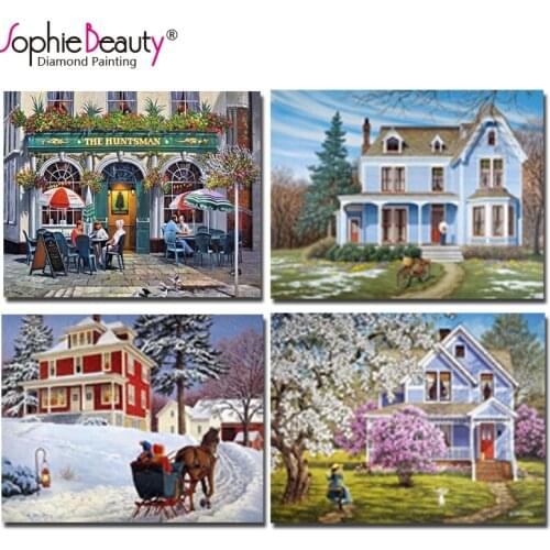 Sophie Beauty New fashion 5d diy diamond painting cross stitch rhinestone handcraft mosaic House embroidery home art set C233