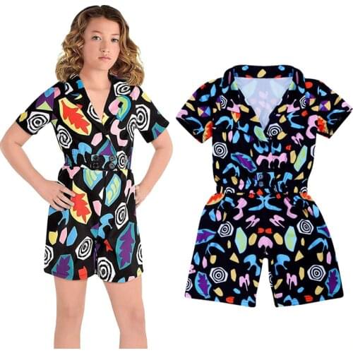 Strange Thing Jumpsuit For Teen Girl Romper Summer Halloween Kid Print Casual Overalls Children Casual Clothing 5 8 10 12 Year