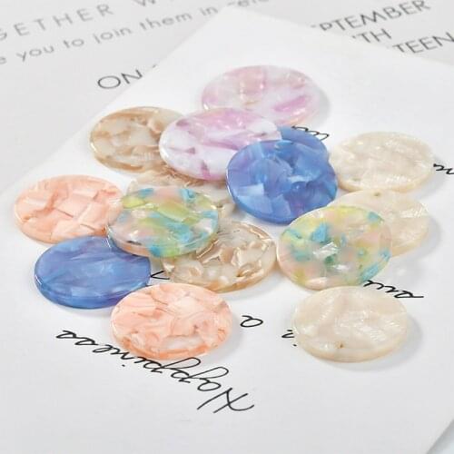 Acetic acid round single crane diy earrings pendant small pendant material Accessories