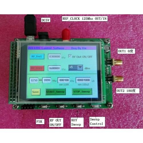 ADF4355 Module Touch Color Screen Sweep Frequency RF Signal Source VCO Microwave Frequency Synthesizer PLL