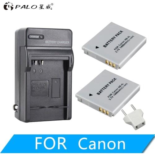 PALO 2Pcs 1400mAh NB-4L NB 4L NB4L Li-ion Batteries+ Charger for Canon IXUS 60 65 80 75 100 I20 110 115 120 130 IS 117 220 225