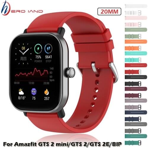 20mm Silicone Watch Band for Huami Amazfit GTS 2 mini/gts 2e/gtr 42mm/bip S U Strap Bracelet gts2 Sport Watchband for gt 2 42mm