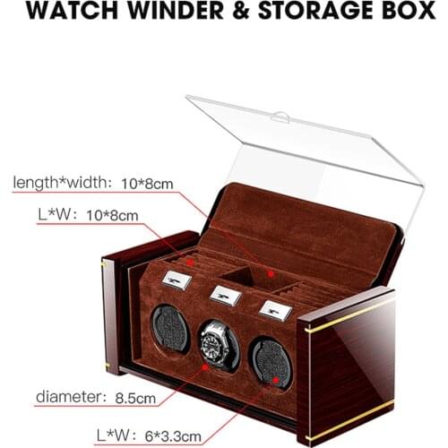 Luxury Unique Watch Winder Box Mechanical Watch Automatic Winding Storage Box Watch Holder Winder 3 Slot Silent Motor Shake Box