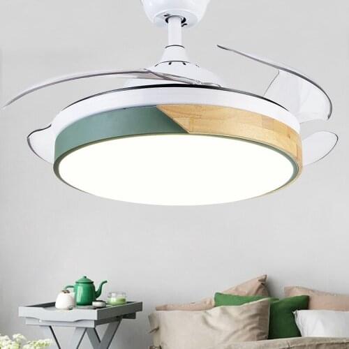 Nordic Multicolor Led Ceiling Fan Living Dining Room Led Ceiling Fan With Lights Bedroom Decor Remote Control Smart Ceiling Fan