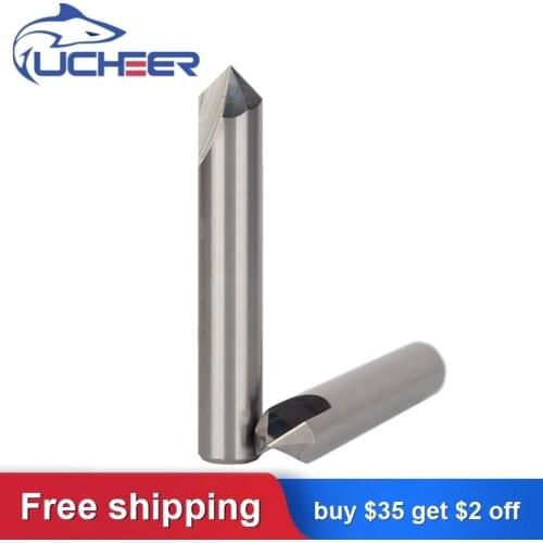 UCHEER 1pc chamfering cutter for aluminum Solid carbide tungsten steel 60/90/120degree circular hole fixed point milling cutter