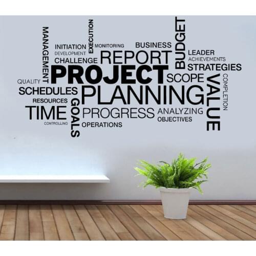 Project Planning Quotes Wall Sticker Vinyl Interior Decoration Office Business Decals Removable Murals Wallpaper Z296