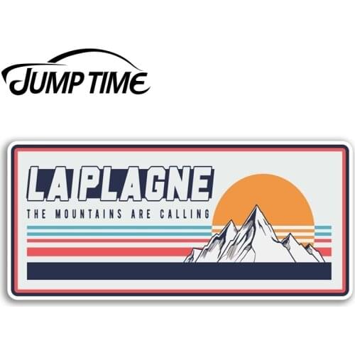 Jump Time for Retro La Plagne Vinyl Stickers Ski Snow Sticker Laptop Luggage Window Decal Waterproof Car Accessories