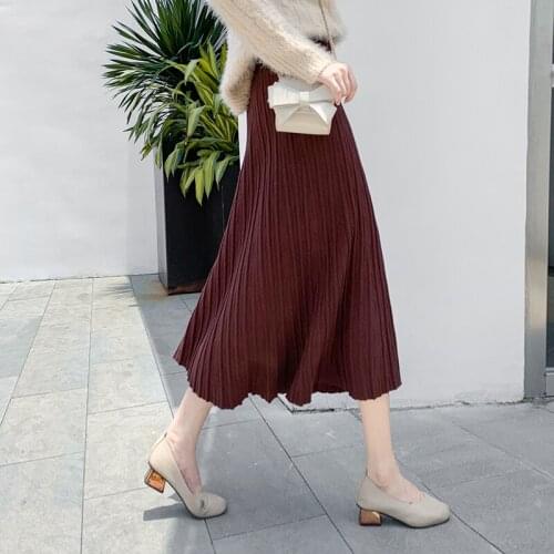 YiLin Kay 2019Autumn Winter Top Womens Wool Skirt Fashion Classical High-waisted a-line skirtSexy Outside Slim Warm long skirt