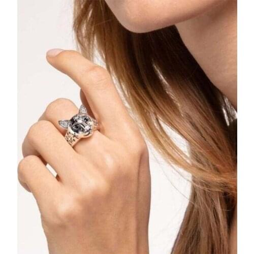 2021 trend Cat Head Graffiti Pattern Gorgeous Ring Womens rings bague femme Women jewelry bijoux Bijouterie Female coupl ring