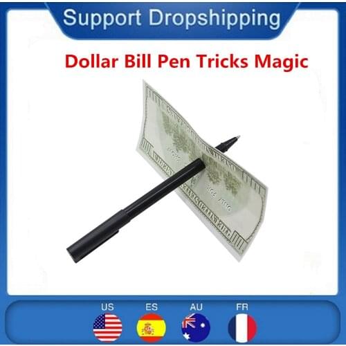 1pcs Thru Bill Penetration Dollar Bill Pen Tricks Magic Pen Through Dollar Magie for Magic Show Magic Prop Children Toy