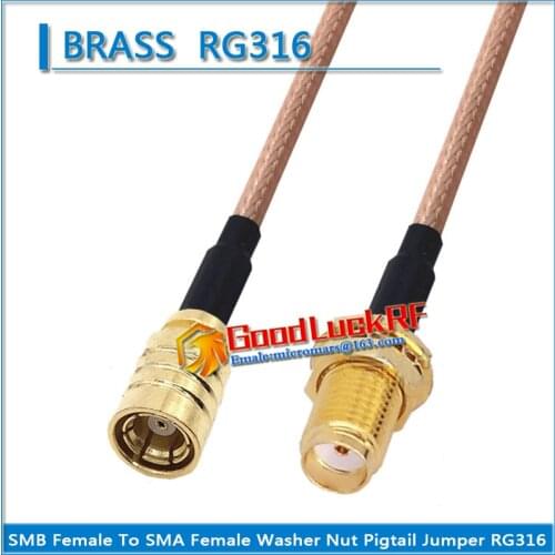 1X Pcs SMB Female to SMA Female Washer O-ring Bulkhead Panel Mount Nut Coaxial Pigtail Jumper RG316 Cable SMA to SMB