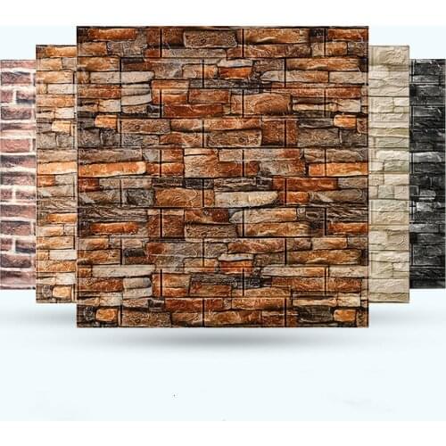 10pcs/bag Self-Adhesive 3D Brick Sticker DIY Waterproof Foam Wallpaper Kids Room Kitchen Roof Ceiling Background Wall Decals