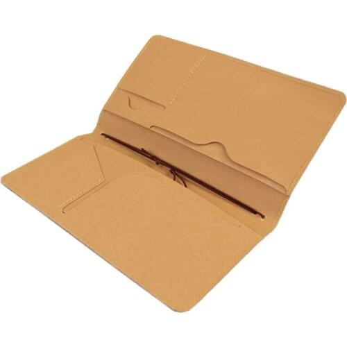 20PCS / LOT Fashion Pure color Kraft Paper Passport Holder Tickets Cards Storage Bag