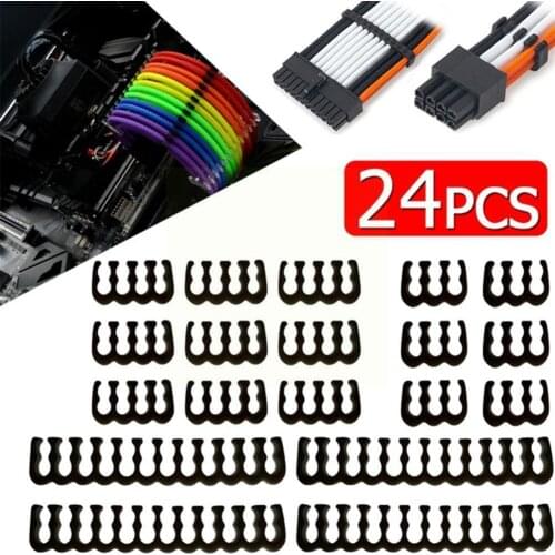 24pcs/set Cable Comb/dresser/clip/organizer For 2.5-3.2mm Buckle 4/6/8/24 Card Graphics Wiring Pin Extension Cable Power Ca S2X4