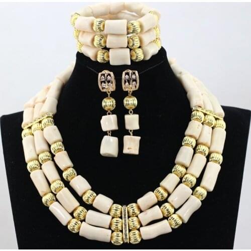 3 Layers Green Nigerian African Wedding Coral Beads Jewelry Set Gold Bridal Necklace/Bracelet/Earrings Set Free Shipping CNR541