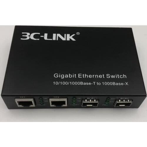 3c-link 2 SFP Slots+ 10/100/1000M Gigabit Media Converter