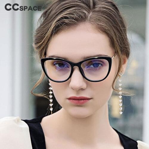 46948 Plastic Titanium Anti Blue Light Cat Eye Women Optical Glasses Frames TR90 Fashion Computer Eyeglasses