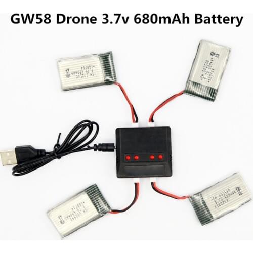 GW58 Drone Spare parts For GW58 quadcopter Folding Remote Control Aircraft 3.7V 680mAh lithium Battery UAV Battery Accessories