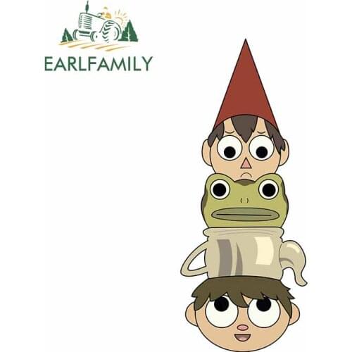 EARLFAMILY 13cm x 5.6cm for Boy Teacup Frog Arrangement Personality Car Stickers Bumper Motorcycle Decal Anime Car Assessoires