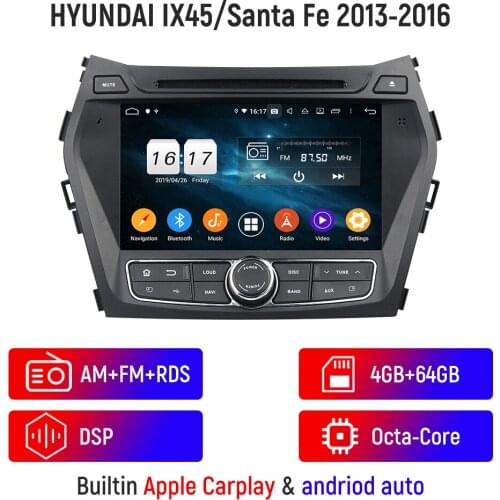 4+64GB Car Stereo For Hyundai IX45 Santa fe 2013-2016 Car video Multimedia Player GPS Navigation Vertical Screen Car Radio DVD