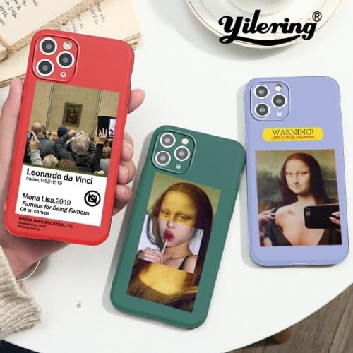 Funny Photo Mona Lisa Phone Cases for IPhone 12 11 Pro XS Max XR X Mini Case for IPhone 7 8 Plus SE 2020 Soft Cover Phone Case