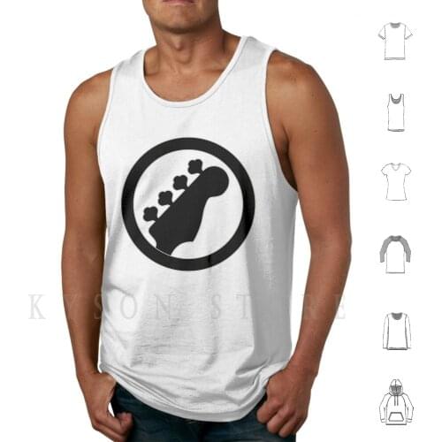 Black Bass Sign Tank Tops Vest Sleeveless Bassist Bass Musician Guitar Electric Acoustic Instrument Music Musical Strings