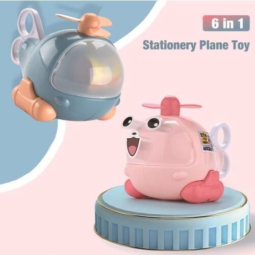Stationery Small Airplane Toy Multifunctional Disassembly Stationery Box Childrens Day Cartoon School Supplies Gift
