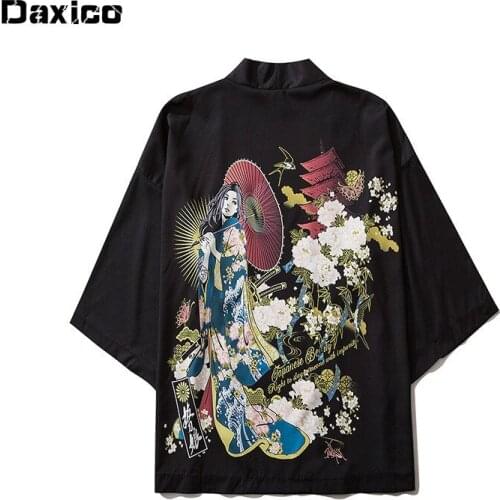 Man Couple Yukata Kimonos Women Harajuku Cardigan Japanese Kimono Summer Carp Print Loose Shirt Tops Casual Men Kimonos Coat