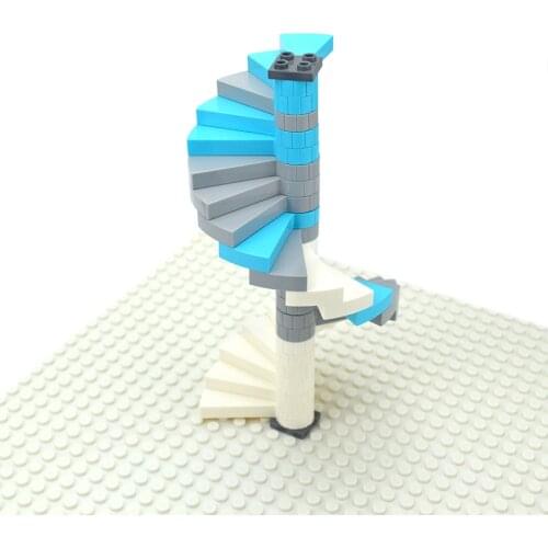 MOC Stair Steps Building Blocks Parts Special Brick Staircase Spiral Riser 40243 Brick Support 1x1x5 1/3 Educational DIY Toys