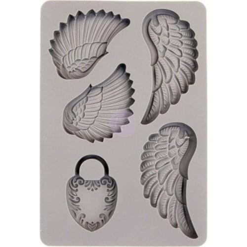 KUXSE 3D Angel wings Cake Silicone Molds DIY Fondant Cake Decorating Tools Chocolate Clay Candy Molds Kitchen Baking Tools
