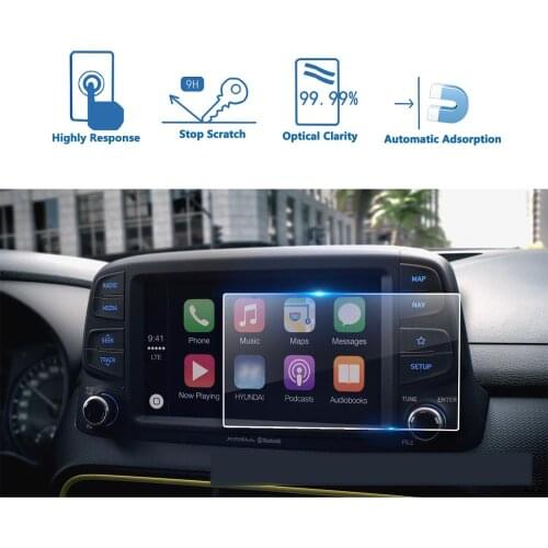 LFOTPP For Kona Ultimate 7inch 8inch 2018 Car Navigation Tempered Glass Screen Protector Auto Interior Protective Sticker