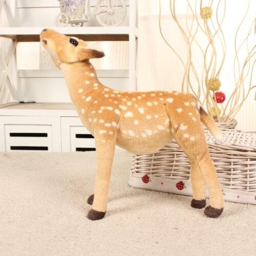 Small Simulation Stuffed Animals Sika Deer Stand 40cm Safety Birthday Cute Children Soft Plush Toy Christmas Gift Love AA50MR