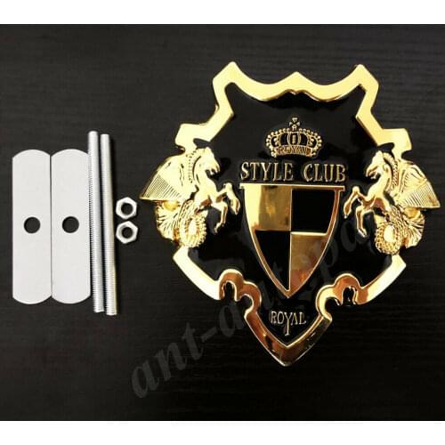 Metal Golden Royal Style Club VIP Shield Car Auto Front Grille Emblem Badge