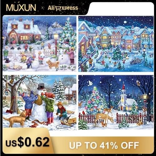 Diy Gift Diamond Painting 100% Full Round Diamond Rhinestone Paiting Unfinished Diamond Embroidery Happy Kids Make Snowman H823