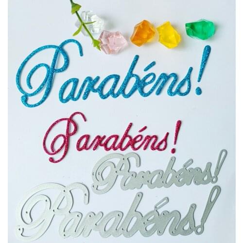 New Happy Birthday in Portuguese Metal Cutting Dies Decorative Scrapbooking Steel Craft Die Cut Embossing Paper Cards Stencils