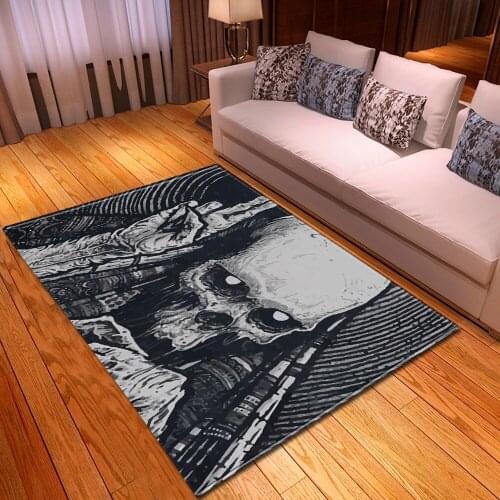 New Halloween Party Decor Area Rugs Creative Skull 3D Printed Carpets For Living Room Carpet Floor Flannel Home Bedroom Soft Mat