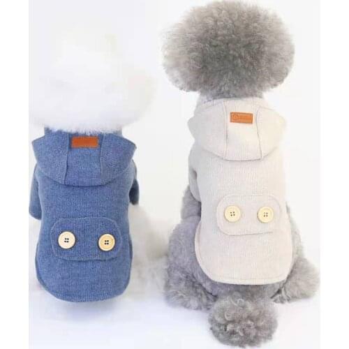 Dog clothes autumn winter new Korean version woolen coat for teddy small dogs pet clothing warm dog windbreaker
