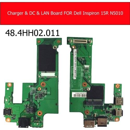 Charger port Board For Dell Inspiron 15R N5010 DC Port & LAN board Ethernet USB Jack Board Replacement 48.4HH02.011