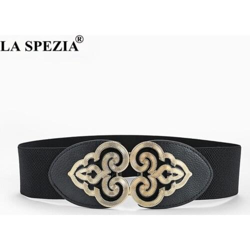 Cummerbunds Female Elastic Women Waist Belt Studded Wide WomenS Belts Vintage Stretchy Ladies Dress Waistbands