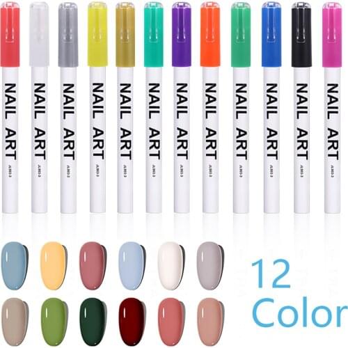 12/16 Colors Nail Polish Pen One Step For Nail Art Pen DIY Design Nail Manicure Drawing Painting Pen Polish Marker Pen Nail Art