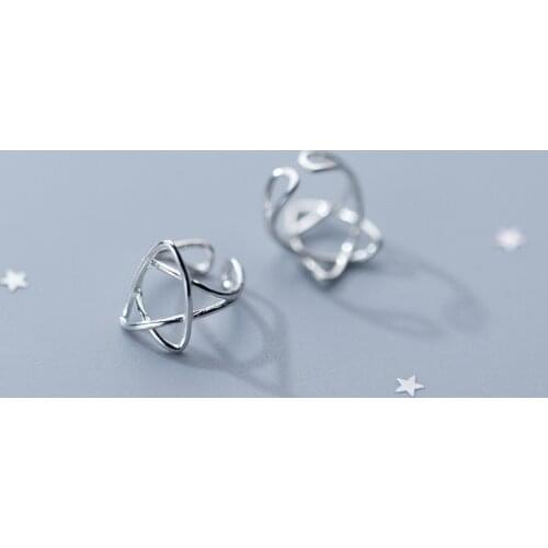 MloveAcc Fashion 925 Sterling Silver Star Shape Ear Clip no Pierced Earrings for Women Cuff Earring Jewelry Gift